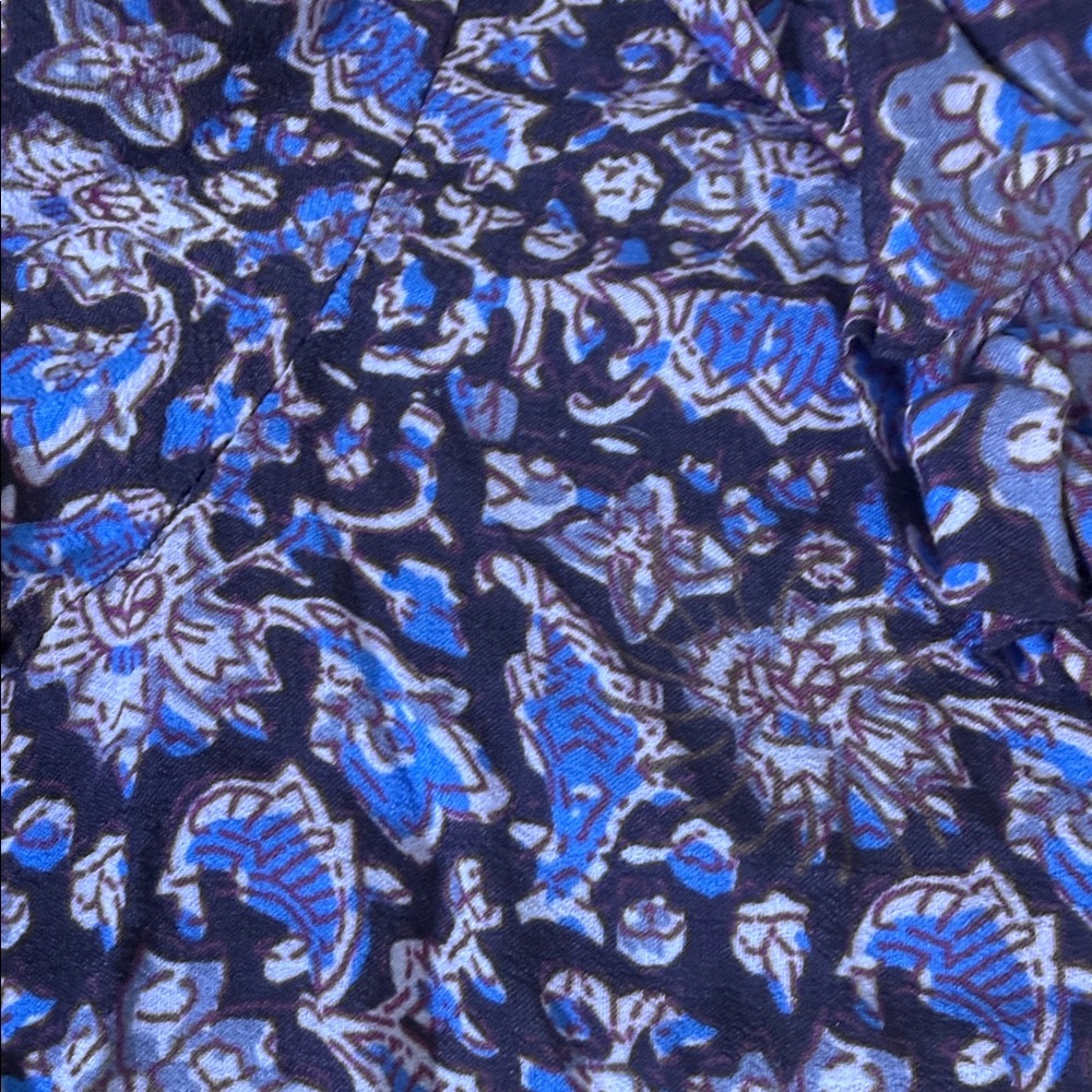 Sea New York Amaki Printed Smocked Puff Sleeve Top Medium Boho Ruffle - Picture 12 of 14
